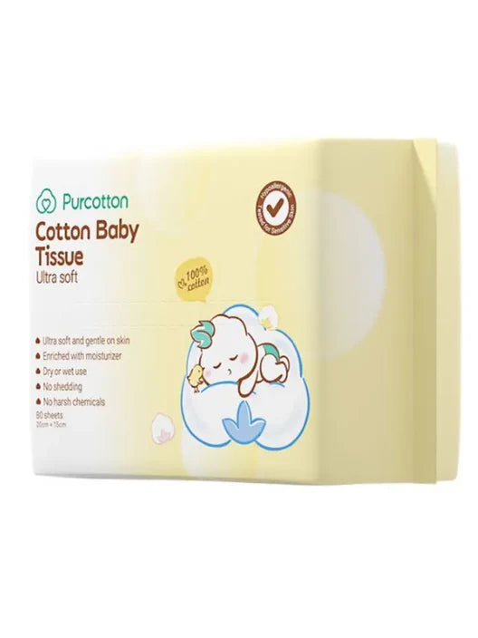 Baby Cotton Dry Wipes 80 Sheets x 3Packs