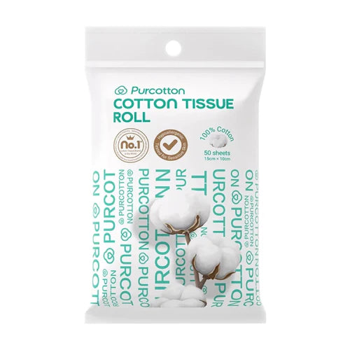 Cotton Dry Wipe Roll 50Sheets x 8Packs