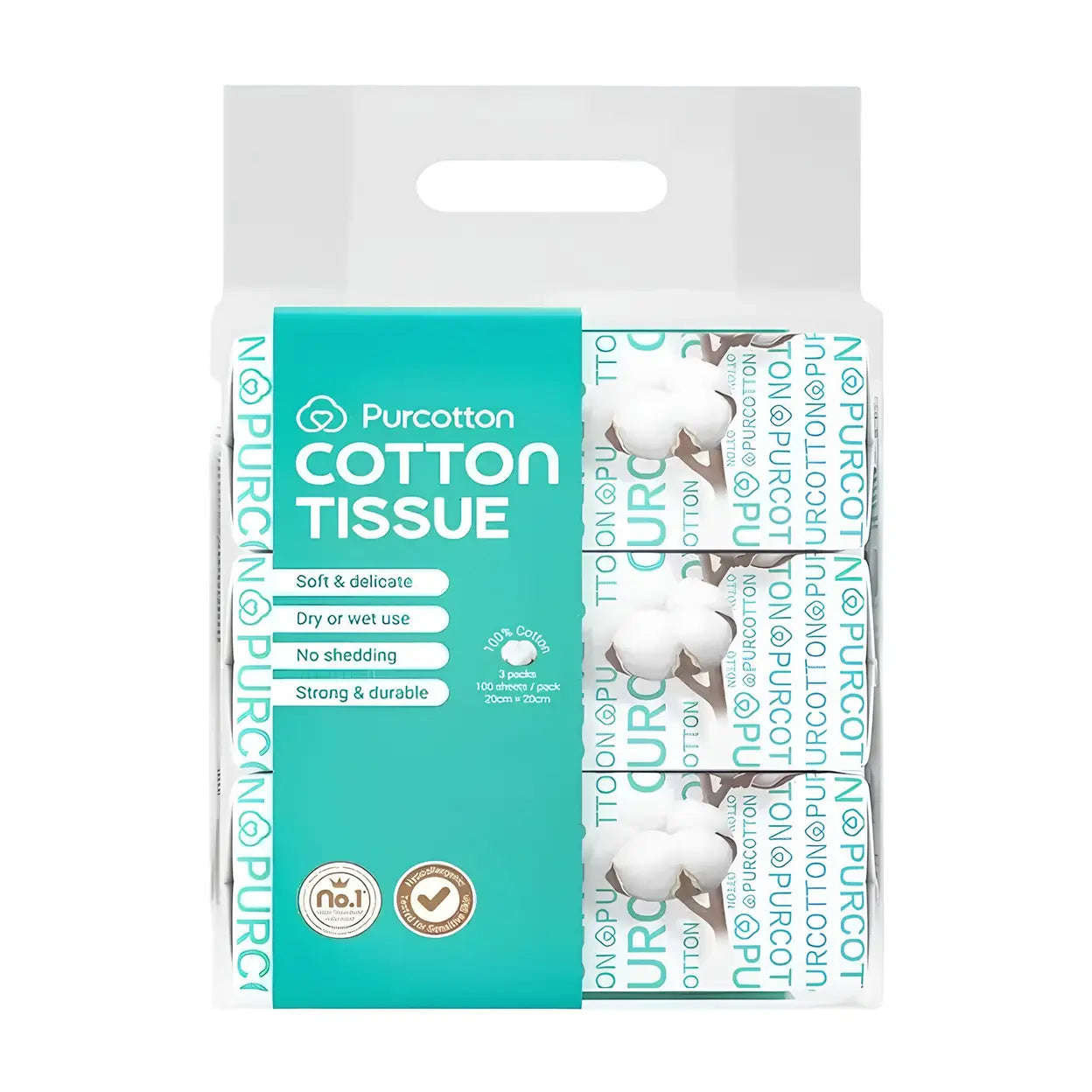 100% Cotton Tissue 100 Sheets x3 packs
