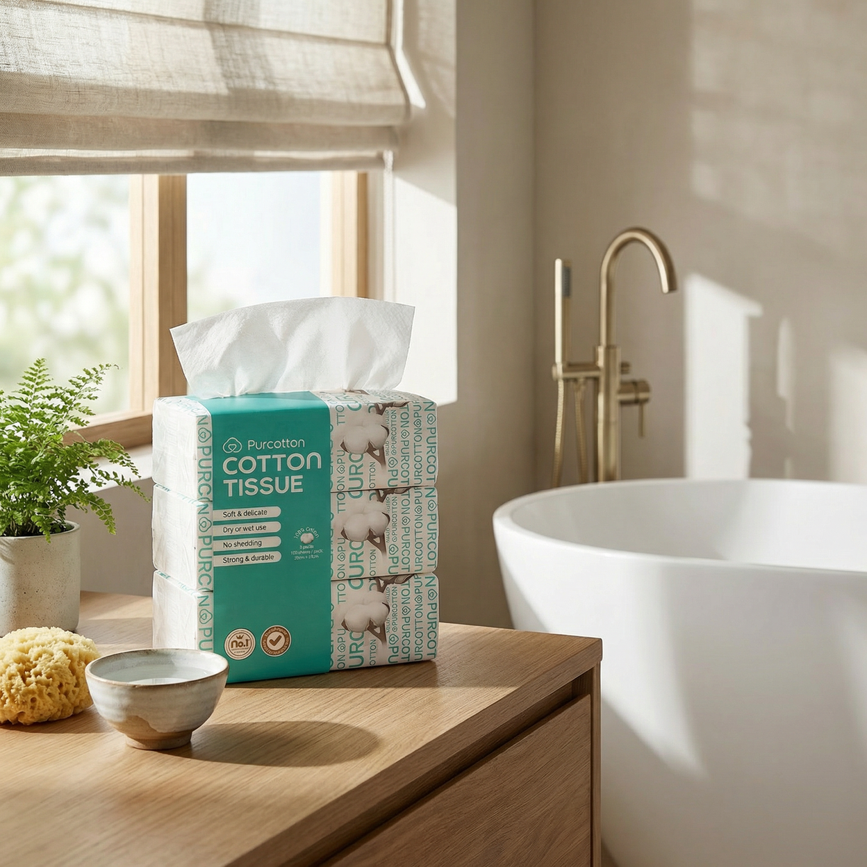 100% Cotton Tissue 100 Sheets x3 packs