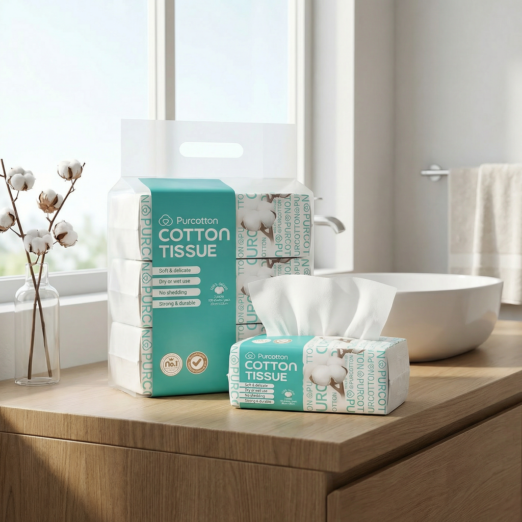 100% Cotton Tissue 100 Sheets x3 packs