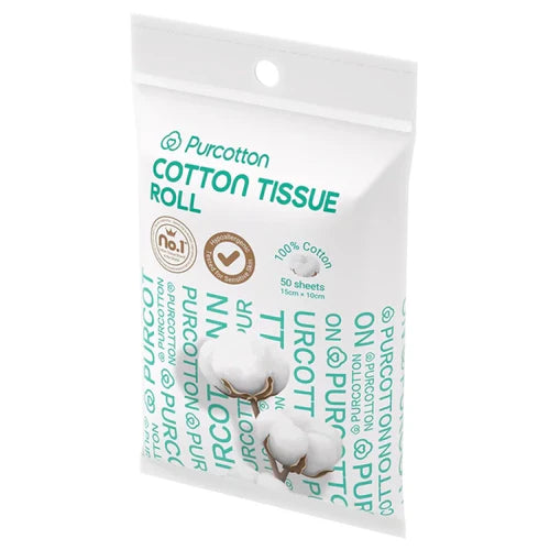 Cotton Dry Wipe Roll 50Sheets x 8Packs